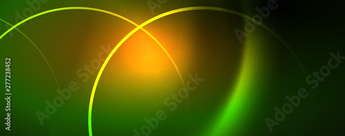 Shiny neon lines template - northern lights glowing blur lines. Futuristic style glow neon 80s disco club or night party techno template