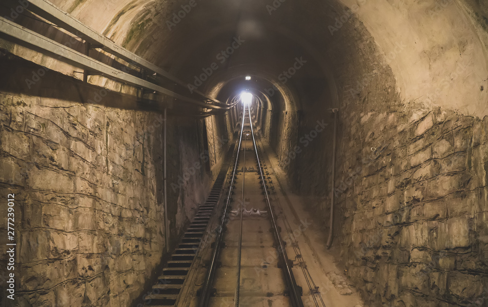 Como Brunate funicular tunnel in Italy.