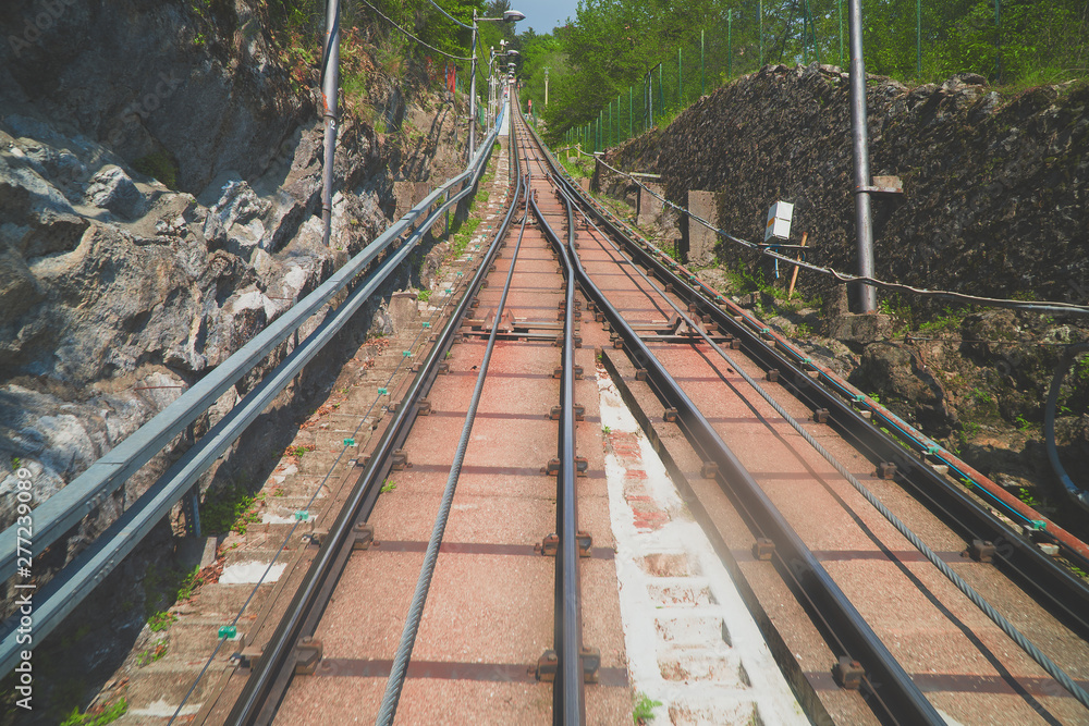Fototapeta premium Como Brunate funicular railway in Italy.