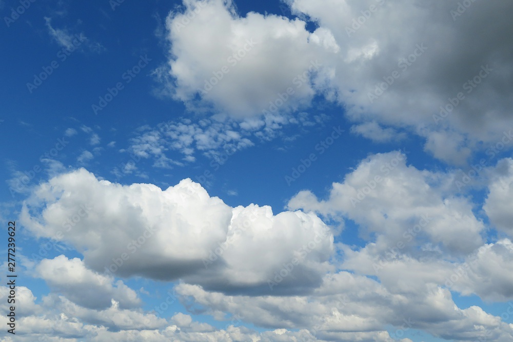Beautiful sky view with fluffy clouds