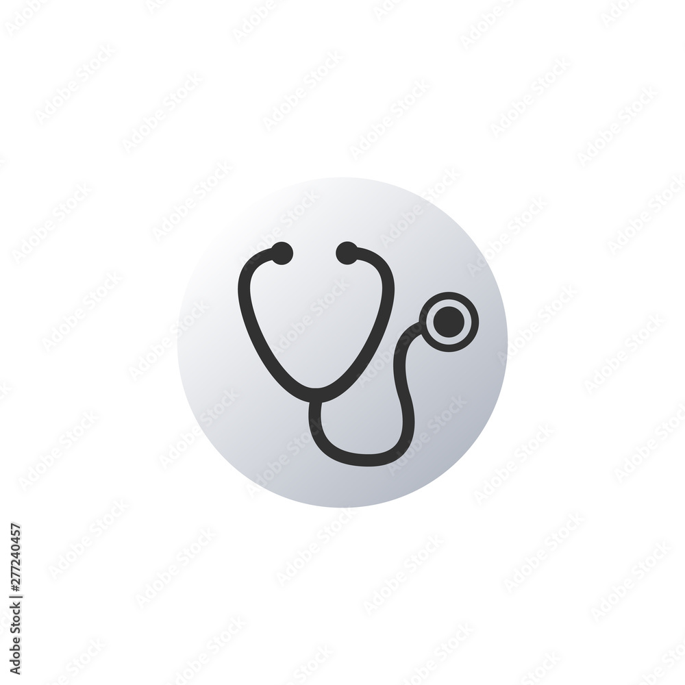 Stetoscope icon in circle, Medical symbol thin line icon for web and mobile minimalistic flat design. Vector illustration isolated on white background Stetoscope icon in circle, Medical symbol thin line icon for web and mobile minimalistic flat design. Vector illustration isolated on white background