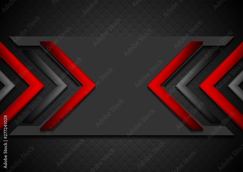 Black and red abstract tech background with glossy arrows Stock Vector ...