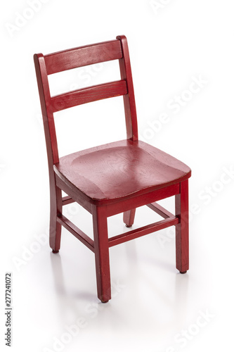 Wallpaper Mural Wooden child chair painted red isolated on a white background. Torontodigital.ca