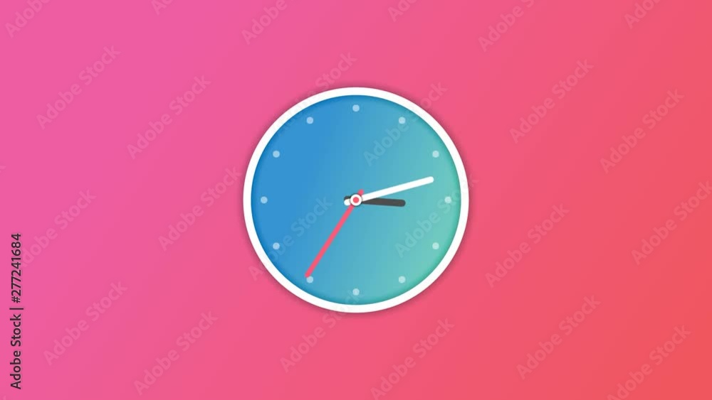 Animation Of Animated Clock Ticking Gradient Color Background Animation Of Animated Clock Ticking Gradient Color Background