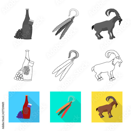 Isolated object of culture and sightseeing logo. Collection of culture and originality stock vector illustration.