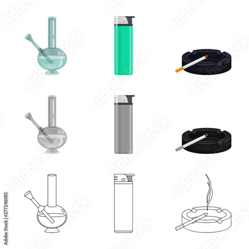 Isolated object of refuse and stop sign. Collection of refuse and habit vector icon for stock.