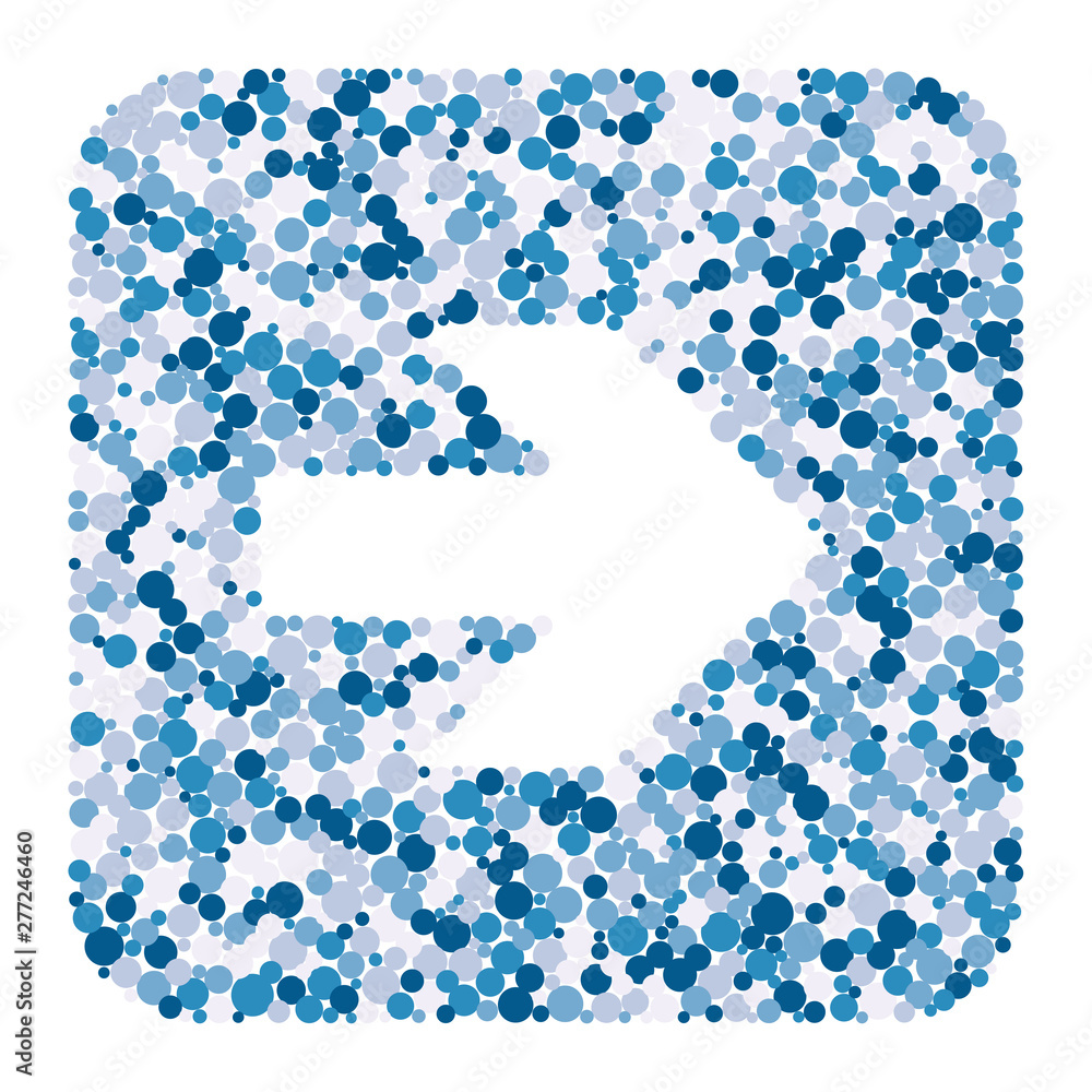 Right arrow color distributed circles dots illustration Right arrow color distributed circles dots illustration