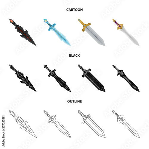 Vector design of game and armor symbol. Set of game and blade stock vector illustration.