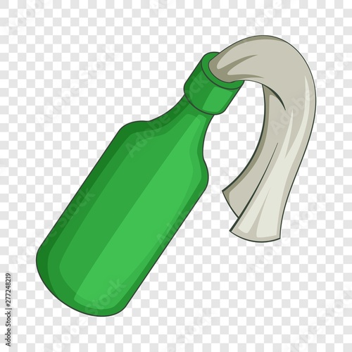 Glass bottle filled with gasoline icon. Cartoon illustration of glass bottle filled with gasoline vector icon for web