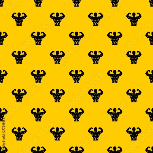 Athletic man torso pattern seamless vector repeat geometric yellow for any design