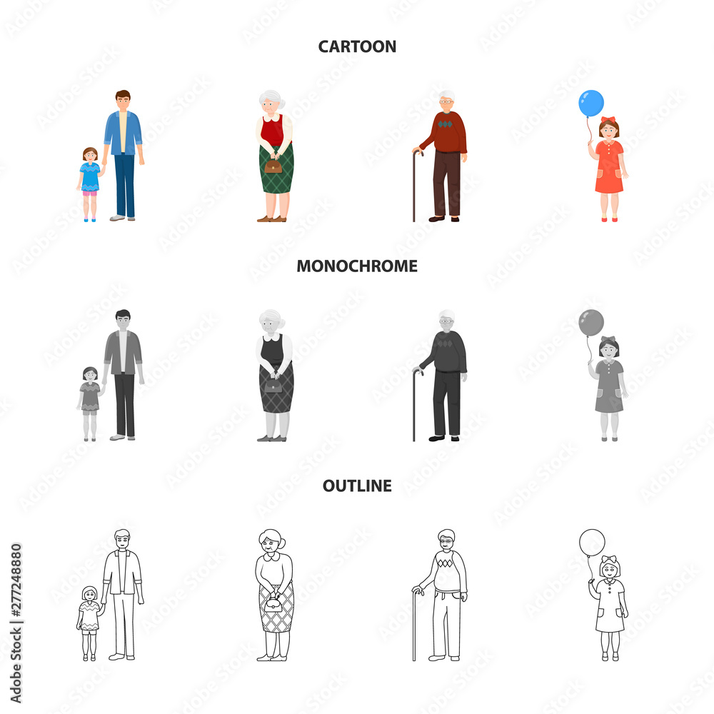 Isolated object of character and avatar icon. Collection of character and portrait stock symbol for web. Isolated object of character and avatar icon. Collection of character and portrait stock symbol for web.