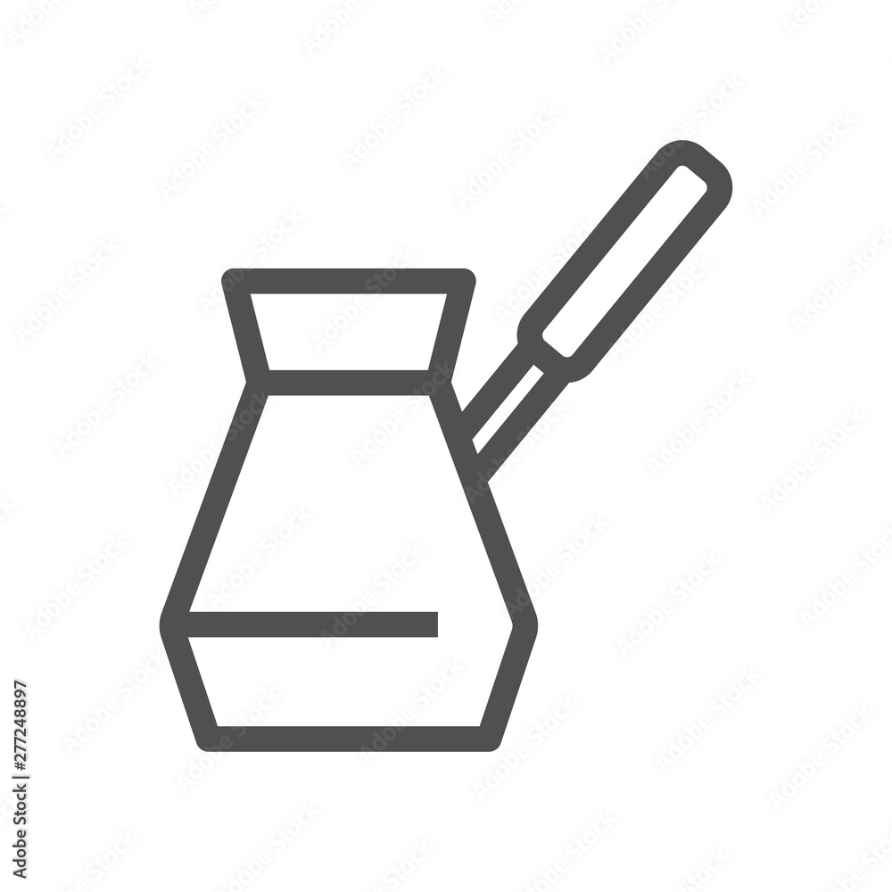 Linear style icon. Coffee simbol. Turkish coffee flat design element. Editable stroke. 48x48 Pixel Perfect Linear style icon. Coffee simbol. Turkish coffee flat design element. Editable stroke. 48x48 Pixel Perfect