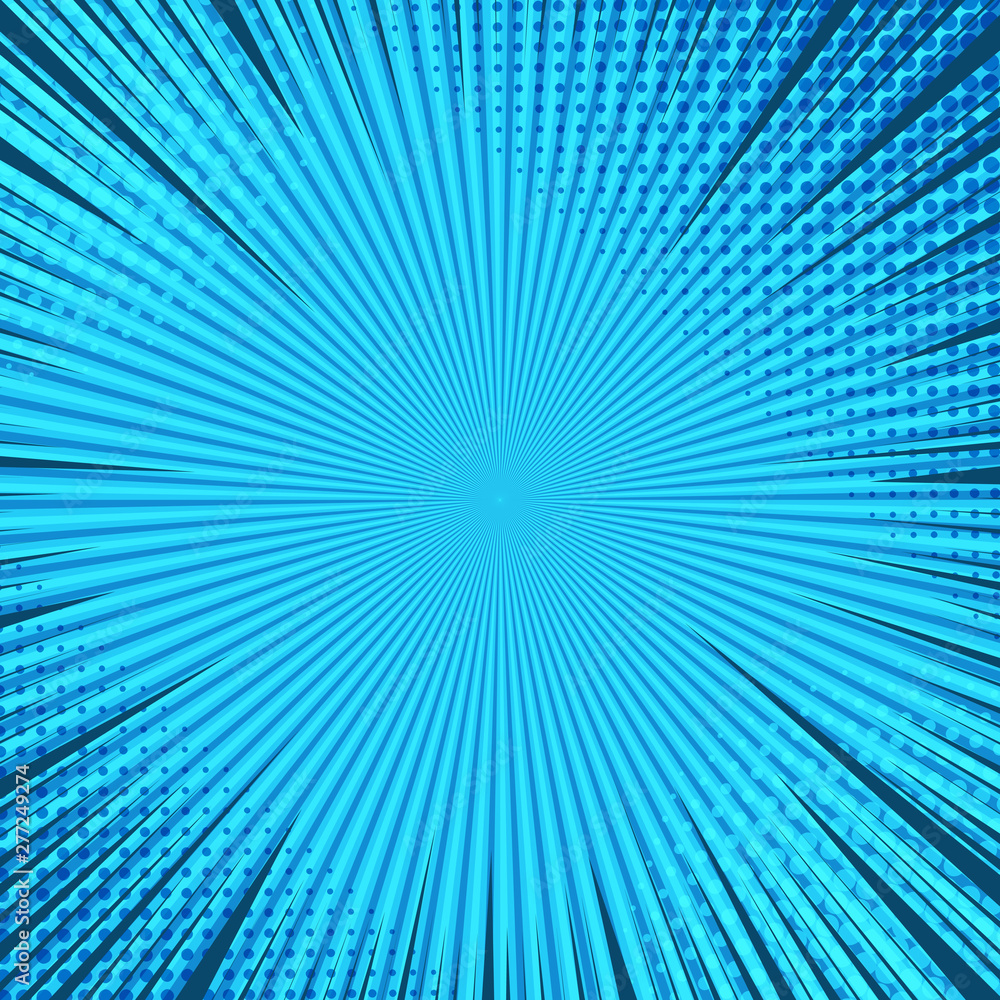 Obraz premium Comic bright blue abstract background