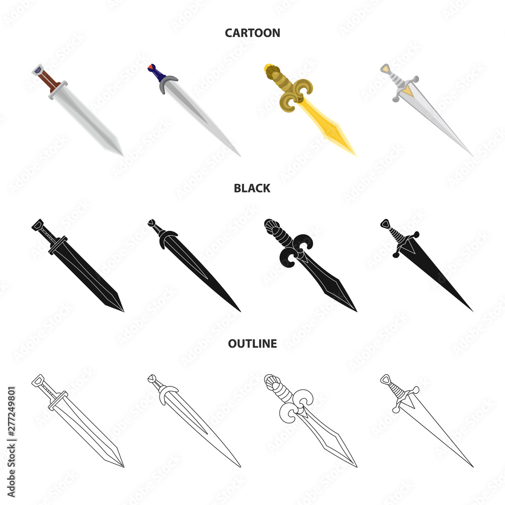 Isolated object of game and armor icon. Set of game and blade vector icon for stock. Isolated object of game and armor icon. Set of game and blade vector icon for stock.