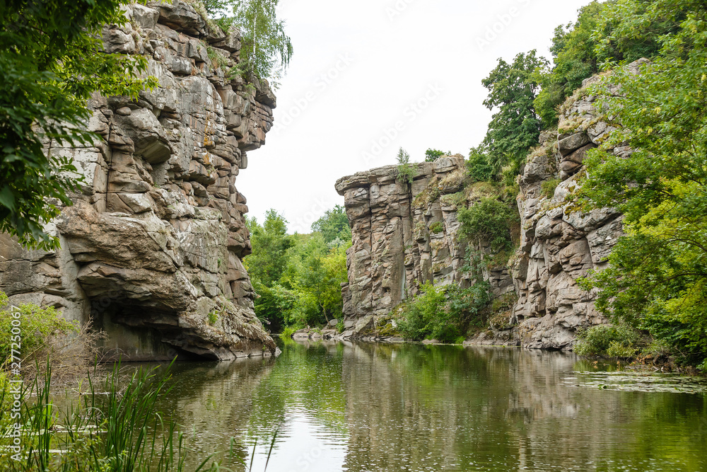 Girskiy Tikych river carved beautiful canyon in the heart of Cherkassy region, Ukraine
