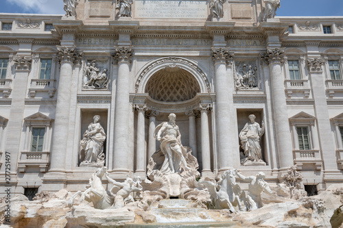 Panoramic view of Trevi Fountain in the Trevi district in Rome, Italy