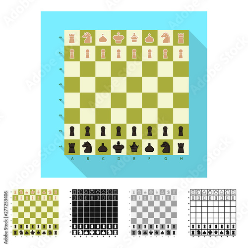 Vector illustration of chessboard and board symbol. Collection of chessboard and checkmate vector icon for stock.