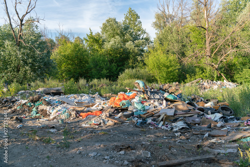 Fotografia Unauthorized dumping of garbage in the forest