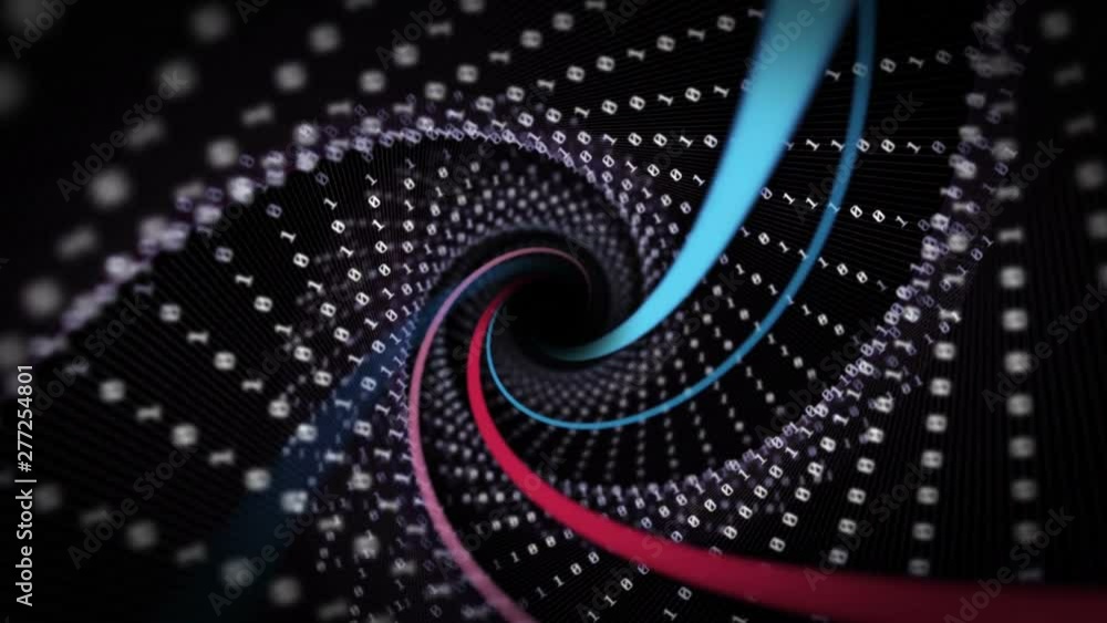 Random Binary Tunnel Animation, Digital Connections, Rendering, Background, Loop, 4k Random Binary Tunnel Animation, Digital Connections, Rendering, Background, Loop, 4k