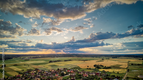 aeral cloudy sunset landscape photo