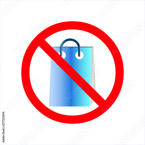 no bag icon shopping symbol vector