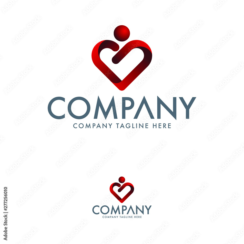 Creative Heart, Human and Letter B Logo Design Stock Vector | Adobe Stock