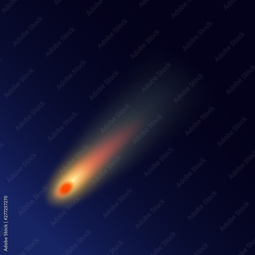 Realistic Detailed 3d Meteorites Comet Light Effect. Vector Realistic Detailed 3d Meteorites Comet Light Effect. Vector