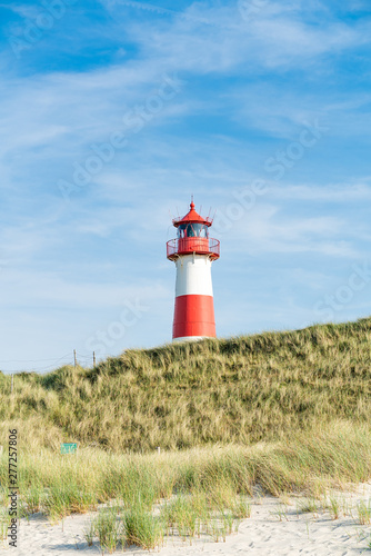  Lighthouse red white on dune. Sylt island     North Germany.  
