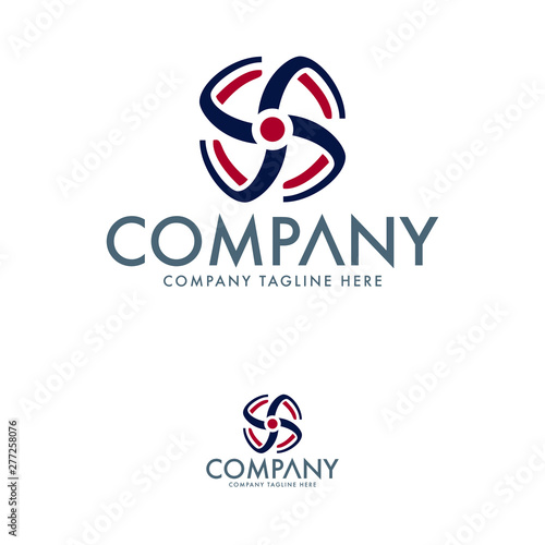 Creative propeller and fan logo template