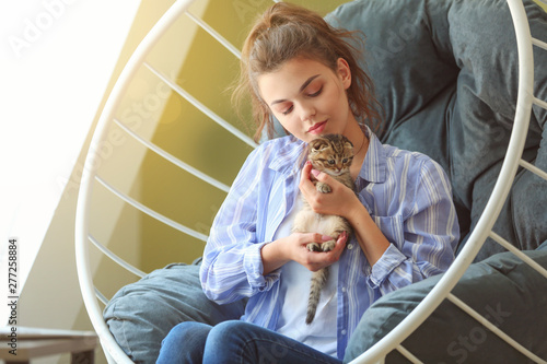Beautiful young woman with ...