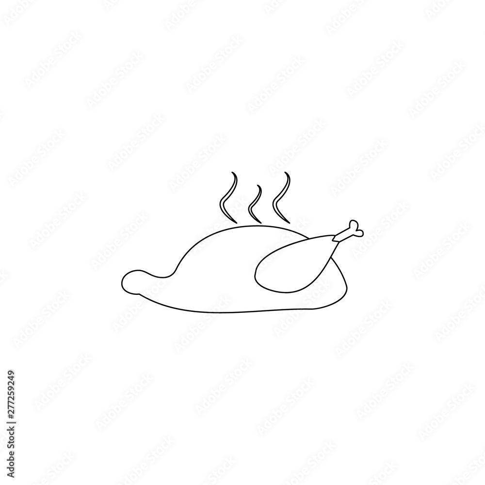 Roasted chicken icon. Element of resturant for mobile concept and web apps icon. Outline, thin line icon for website design and development, app development Roasted chicken icon. Element of resturant for mobile concept and web apps icon. Outline, thin line icon for website design and development, app development