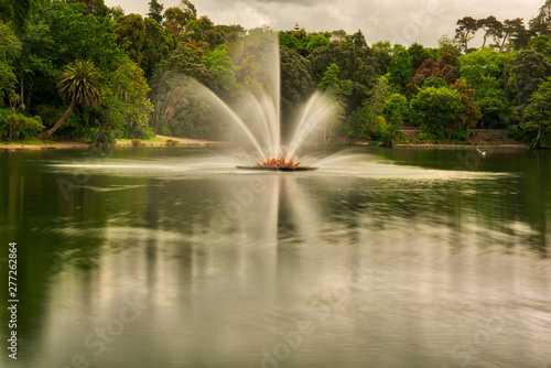 beautiful fountain in action in the Lake photo