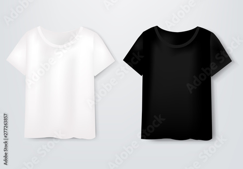 Front Views Of T-shirt Set On Grey Background