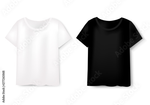 Front Views Of T-shirt Set On White Background
