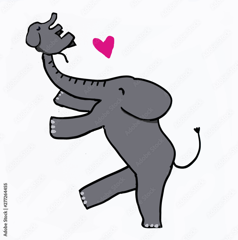Obraz premium illustration of cartoon elephants
