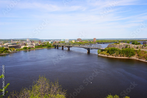 Bridge over Ottawa river between Ottawa and Gatineau in Canada