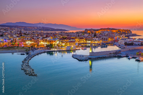 Old Venetian harbor of Rethimno  Crete  Greece
