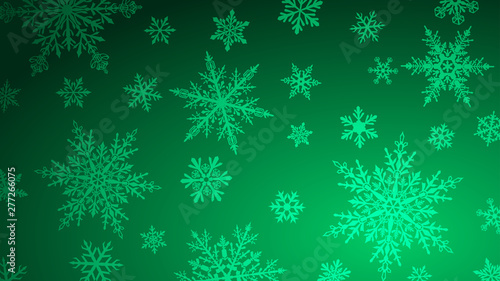 Wallpaper Mural Christmas background with various complex big and small snowflakes in turquoise colors Torontodigital.ca