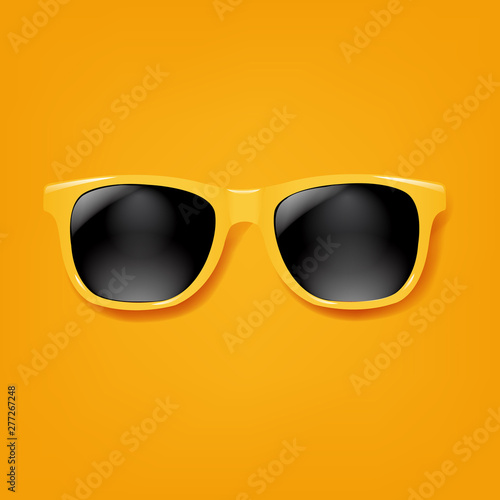 Yellow Sunglasses With Orange background