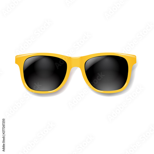 Yellow Sunglasses With White background