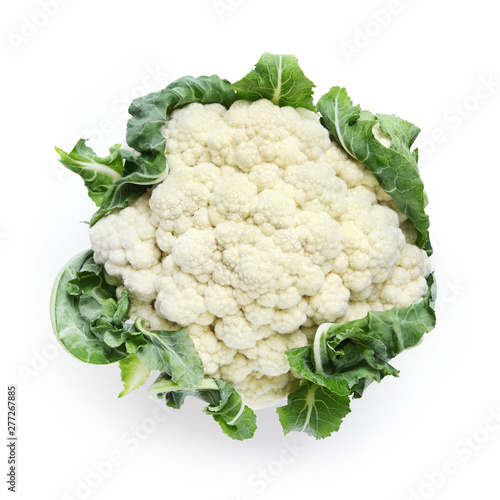 Fotografie cauliflower isolated on white background, top view