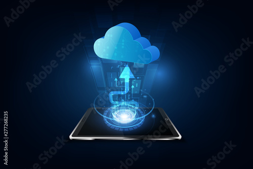 Cloud Computing Technology Internet Storage Network Concept. vector illustrater eps10 photo