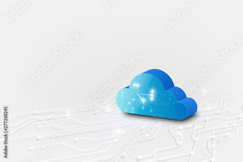 abstract cloud technology system sci fi design concept background. vector illustrater