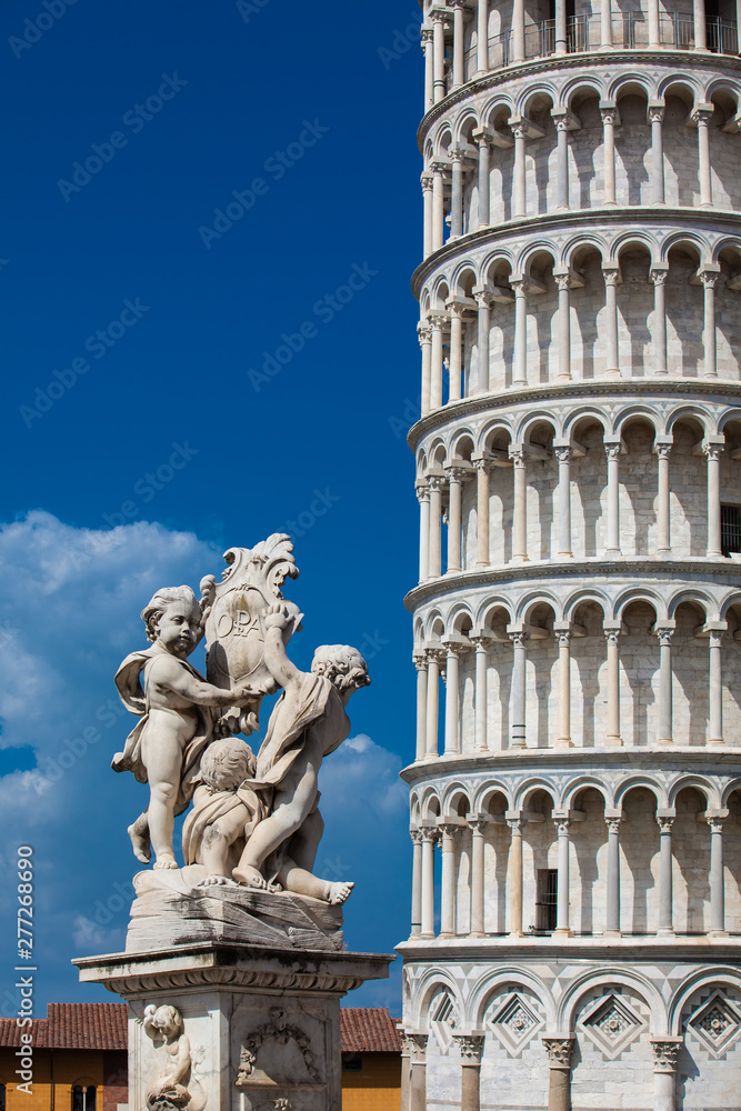 Fontana Dei Putti and the Leaning Tower of Pisa