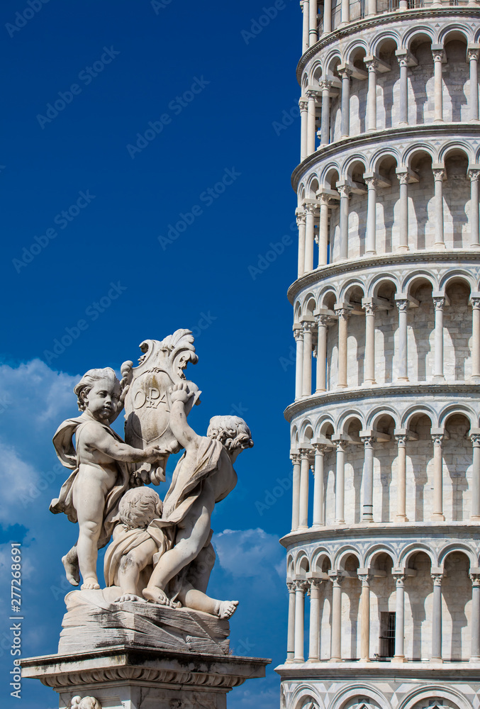 Fontana Dei Putti and the Leaning Tower of Pisa