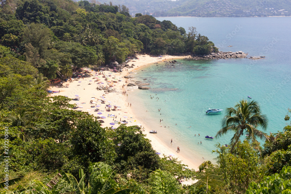 Naklejka premium People on the beach at Laem SIngh, Phuket, Thailand