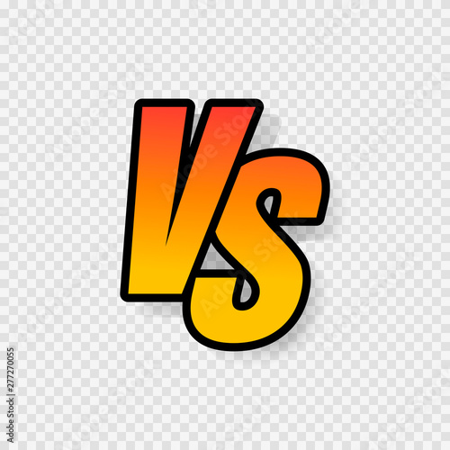 Vs letters or versus logo vector sign isolated on transparent background