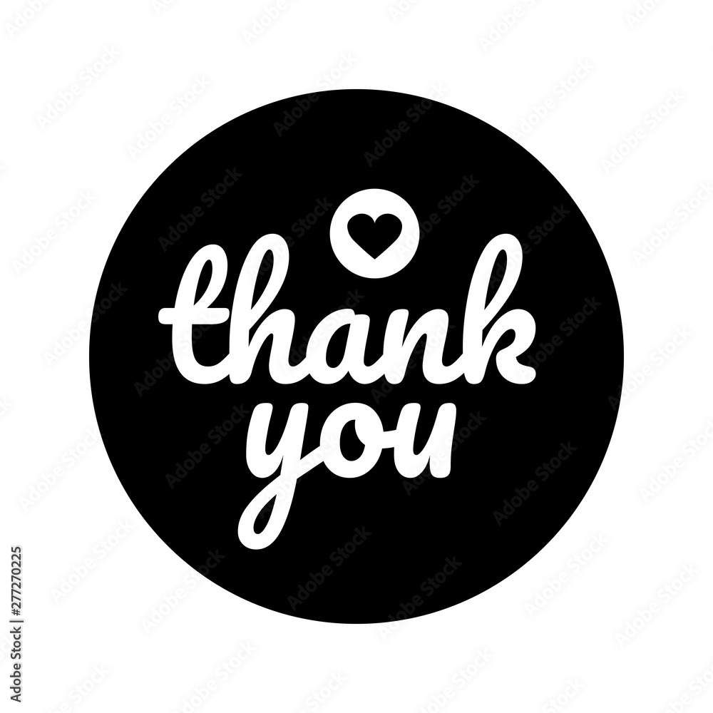 Thank you round label, sticker, badge.Promotional sticker. Vector illustration Thank you round label, sticker, badge.Promotional sticker. Vector illustration