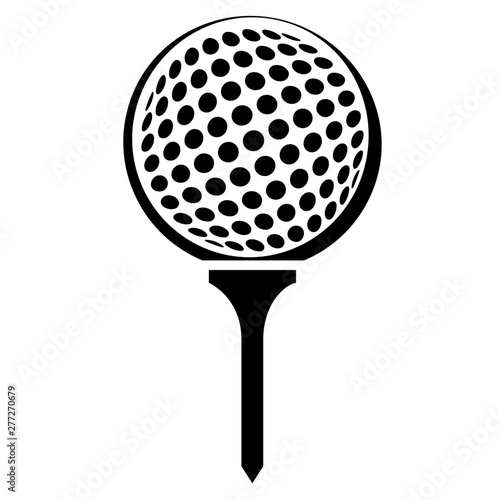 Golf Ball on Tee Vector Graphic Illustration Icon
