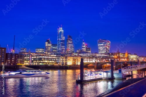 A view of the London skyline across the River Thames in London, UK. © Jbyard